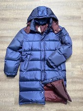 New ZILLI $7900 Blue Hooded Long Down Silk Bl...