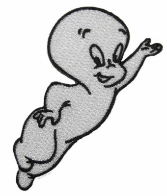 Casper The Friendly Ghost Flying 3'' Wide Embroidered Iron on Patch