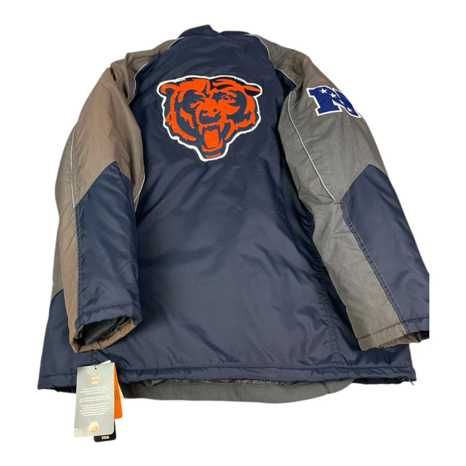 Jaqueta acolchoada de inverno Chicago Bears 3 em 1 azul cinza, NFL, masculina grande, VEJA FOTOS - Imagem 3 de 4