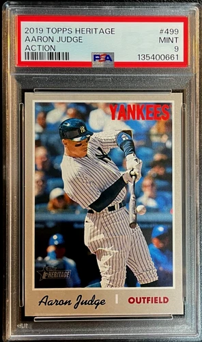 2019 Topps Heritage Baseball #499 Aaron Judge Action Variation PSA 9 MINT SP MVP