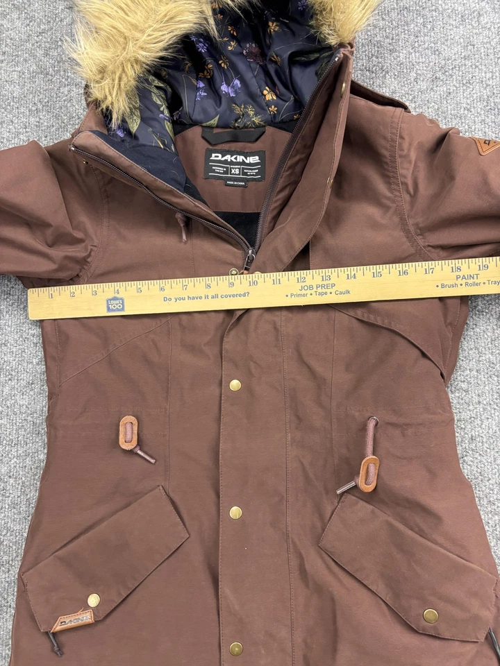Chaqueta Dakine Mujer XS Marrón Imitación Piel Capucha Aislada Parka Esquí Snowboard Foto 4 de 4