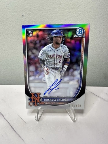 2025 Bowman Luisangel Acuna RC Refractor Rookie RC Chrome Auto /499 Mets