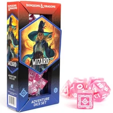Dungeons & Dragons D&D Adventure Dice: Wizard - Fuchsia, 16pc RPG Set