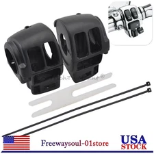 Pair Handlebar Hand Control Switch Housing Cover Caps For Harley Electra Glide