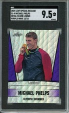 2024 LEAF SR SL-4 MICHAEL PHELPS SILVER LEGEND PURPLE WAVE 13/15 SGC 9.5 A221