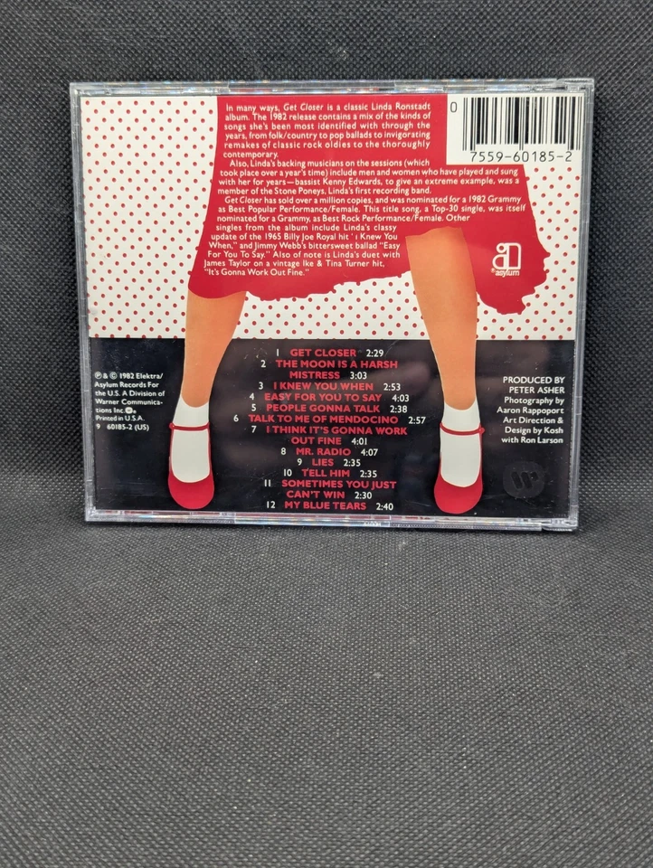 LINDA RONSTADT Get Closer CD 1982 Asylum Records USA Foto 2 de 4