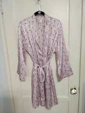  Short Robe Pink Black Graphics Morgan Taylor Intimates Medium 