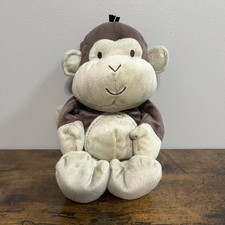 Carter  s Just One Year Monkey Plush Brown And Beige Stitched Circle Stomach