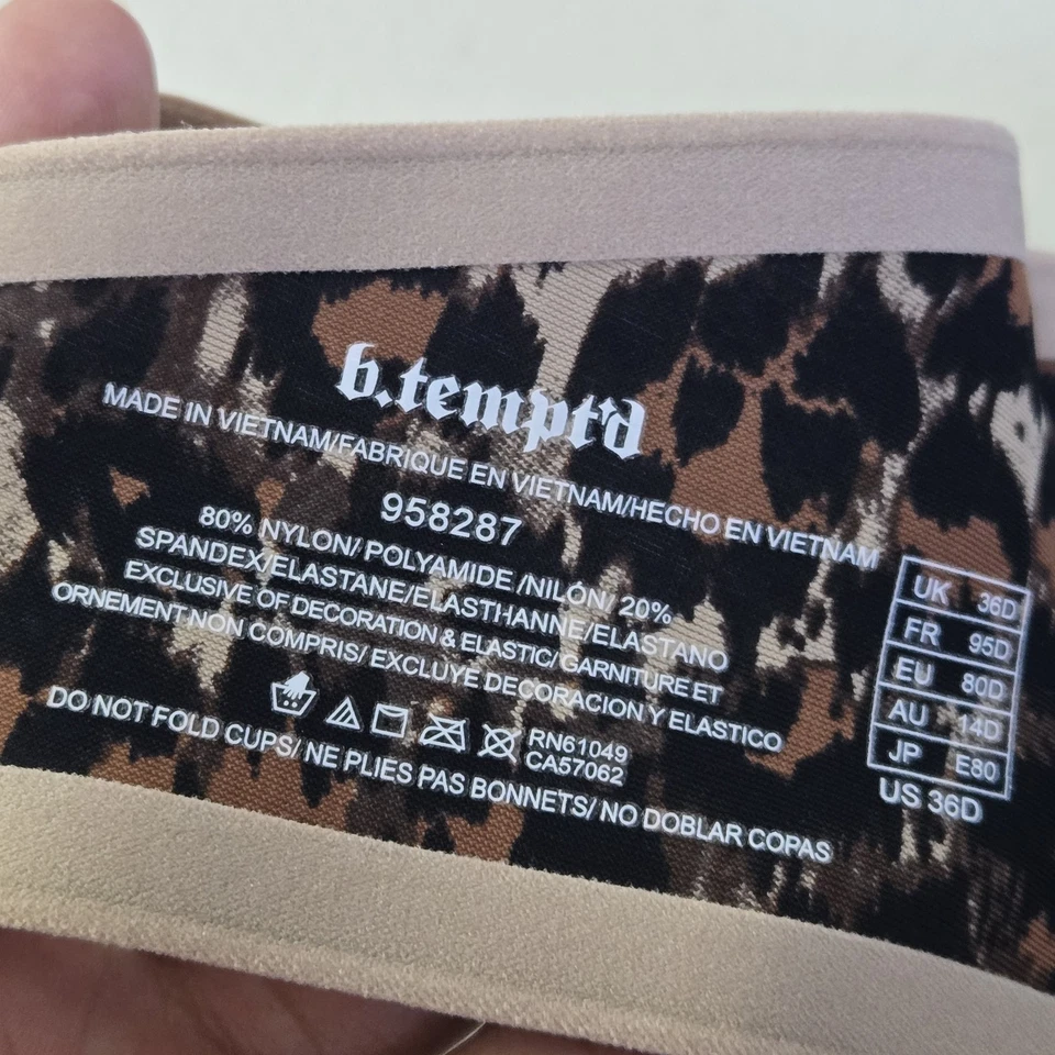 Btempt'd Women Bra 36D Beige T Shirt Wireless Smooth Lightly Lined Convertible - Image 3 of 4