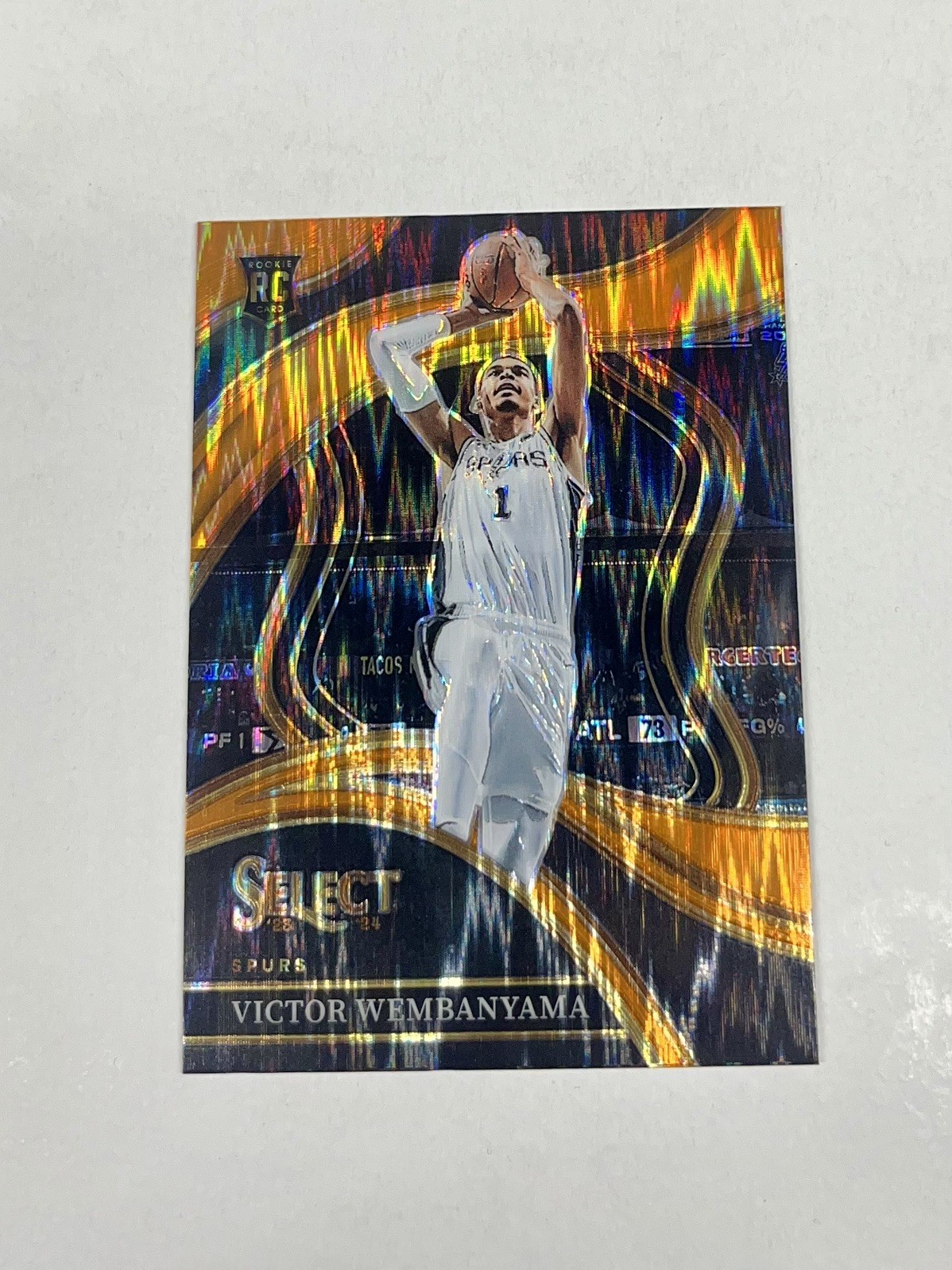 2023 Panini Select #288 Victor Wembanyama Orange Flash Courtside