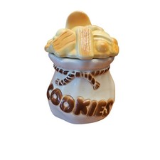 Vintage American Bisque Cookie Jar Sack Of Cookies Made In USA