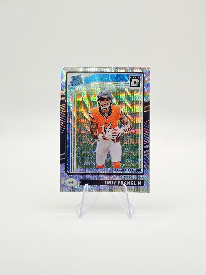 Troy Franklin 2024 Panini Donruss Optic RC Silver Wave SP /300 #294 Broncos