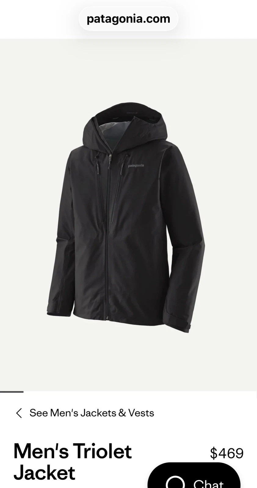 Patagonia Men's Triolet Gortex Jacket NWT - Black Medium -USA SELLER image 11