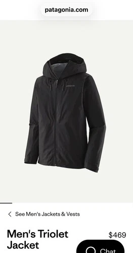 Patagonia Men's Triolet Gortex Jacket NWT - Black Medium -USA SELLER image 11