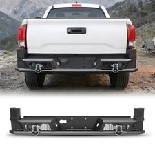 Heavy Duty Steel Rear Bumper For 2016-2023 Toyota Tacoma Wled Lightsd-rings