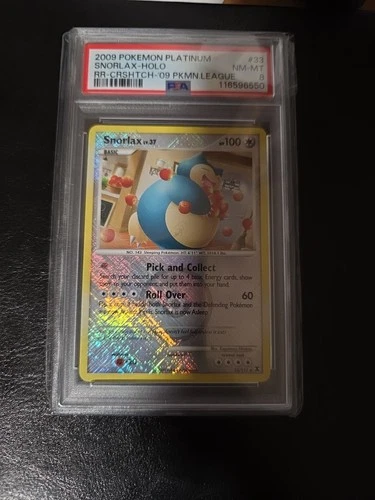 2009 Pokemon Platinum Snorlax Holo PSA8 League Crosshatch