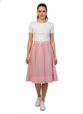 Vintage Talbots NWT Elegant Sheer Pink A-Line Skirt With Stripes Size 8 Silk