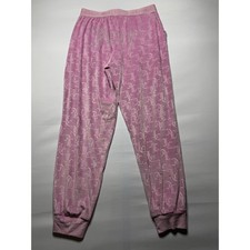 Juicy Couture Women's Pink Velour Rhinestone Emblem Jogger Sweatpants - Size S 