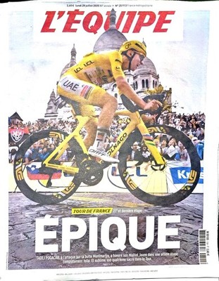 Team POGACAR SIEGER TOUR DE FRANCE Zeitung Team Team 28.07.2025 neu