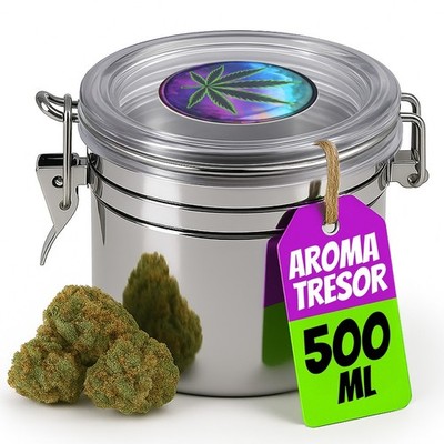 HOMEGROW24 Aufbewahrungsdose - Geruchsdicht - Stash Jar für ca30g + BOVEDA Bag