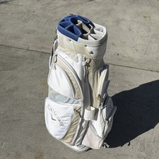 Callaway Solaire White/Tan 13-Way  Putter Tube Golf Cart Bag w/ Raincover