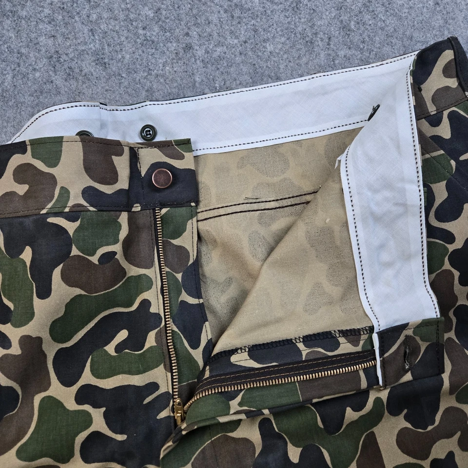 Vintage Red Head Bone Dry Rubberized Hunting Pants Mens 52x32 Duck Camo USA 70s - Image 3 of 4