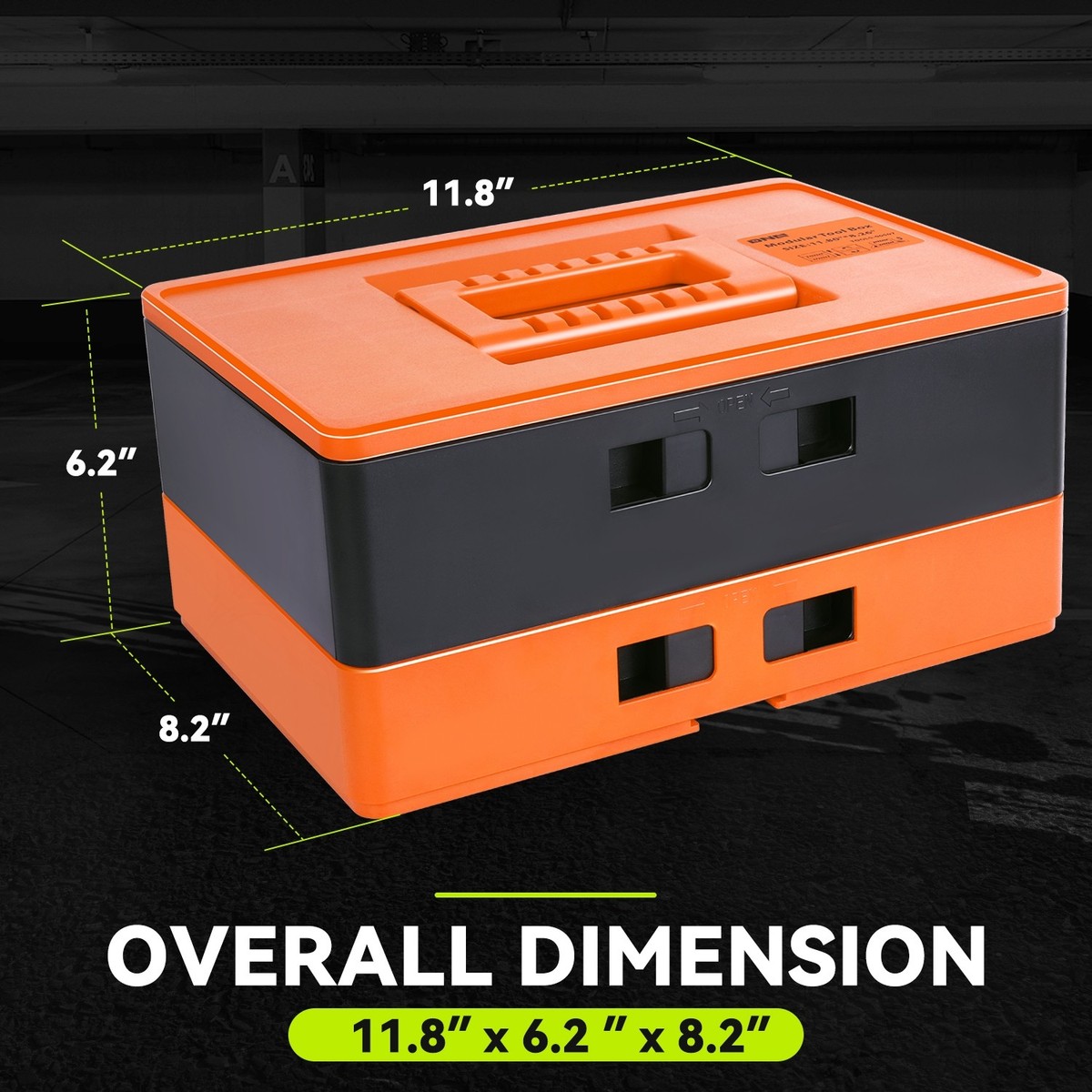 Plastic 2-Layer Orange/Black Lockable Storage Multi-Function Tool