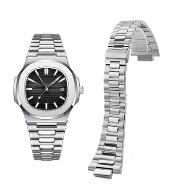 High End Solid Stainless Steel Watch Straps Mens Band 25x13mm for Patek Philippe