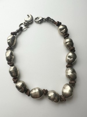 Signiertes VP Bead Nugget Sterlingsilber 925 Armband super schwer 7,5 Zoll