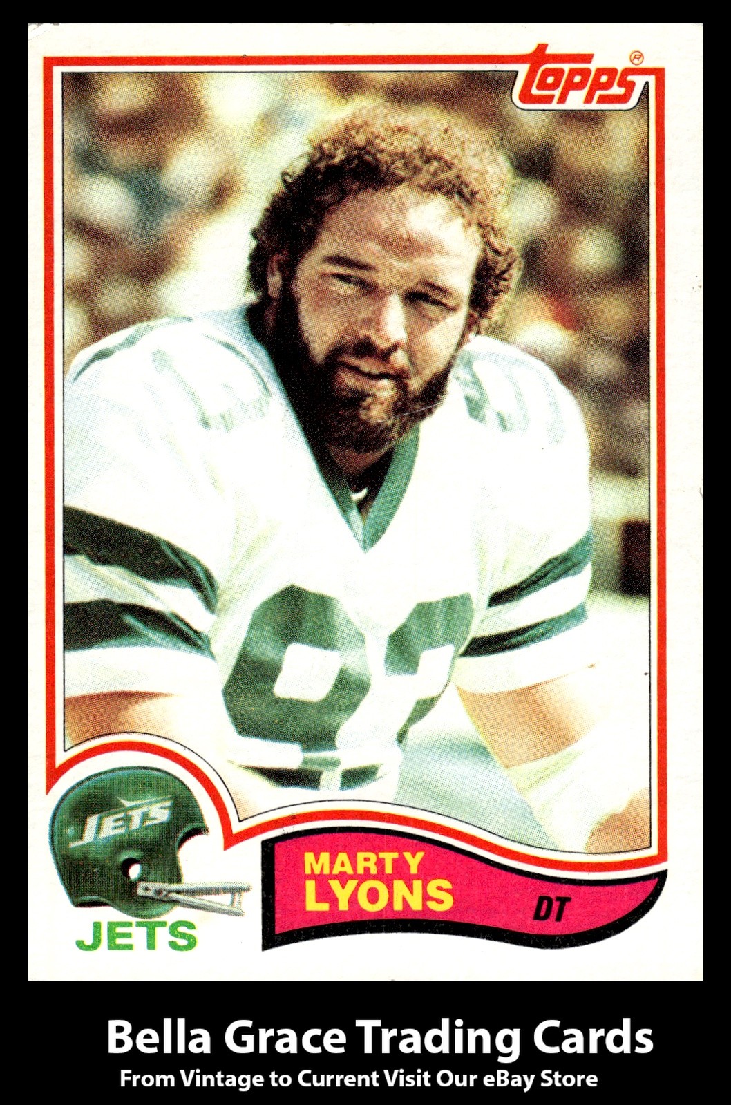 1982 Topps Marty Lyons #175 New York Jets NFL Football