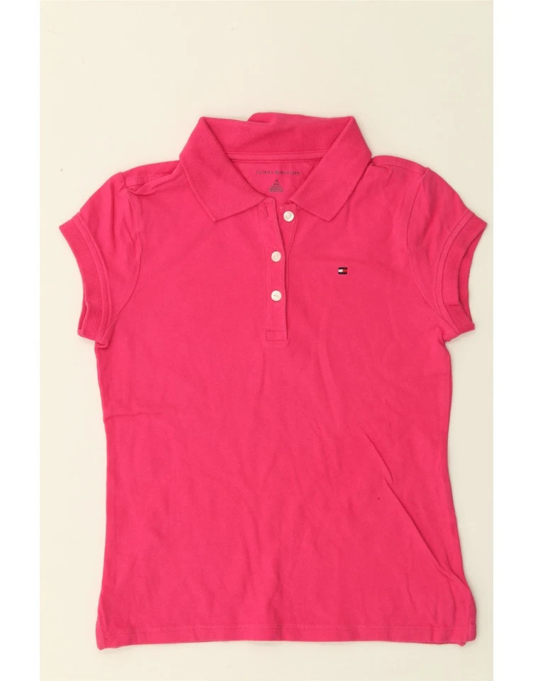 TOMMY HILFIGER Girls Polo Shirt 8-9 Years Medium Pink CW26 - Image 3 of 3