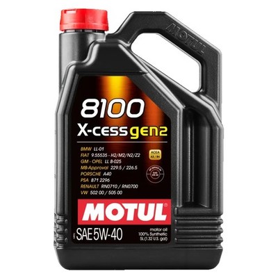5L Motul 8100 X-cess Gen2 5W40 Motoröl A3/B4 BMW LL-01 MB 229.5 VW 502 00 505 00