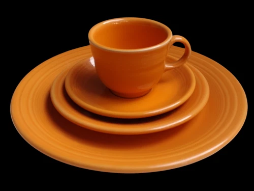 Dinnerware Fiestaware Homer Laughlin Orange Tangerine 4 Piece Place Setting Nice