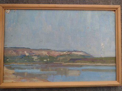 Vintage Original Ölgemälde Landschaft gerahmt
