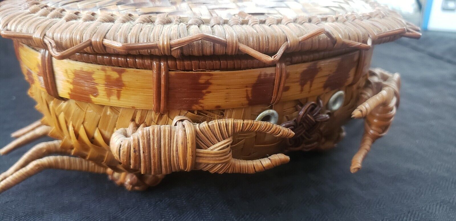Figural Hand Made Crab Shaped Basket