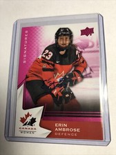 2020 Upper Deck Team Canada Juniors ERIN AMBROSE Women Purple Autograph #60 🔥