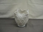 Vintage Imperial White Vase Pinched Tulip Edge Matte Finish 5" VGC