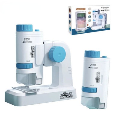 Portable 80-200X Microscope kit pocket science microscope microbiology learning