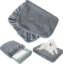 Soft Plush Dog Bed Cover Replacement X-Large Washable Waterproof 54"x44" 2 Pack