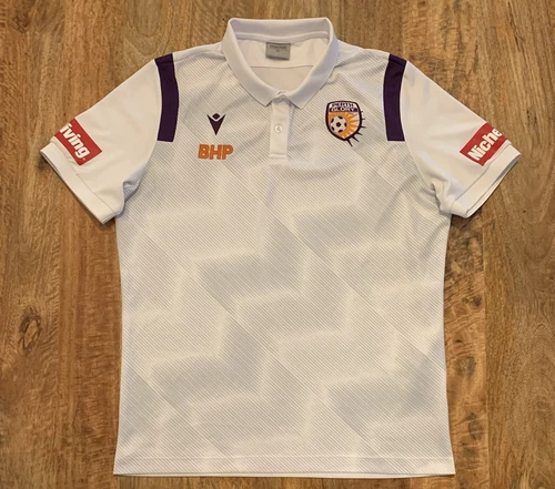 Perth Glory FC Team Issue Media Polo Shirt Jersey A-League Macron Mens XL