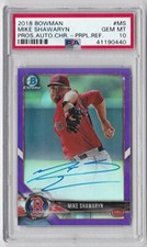 2018 Bowman Prospect Chrome Purple Refractor Mike Shawaryn Red Sox Mint PSA 10