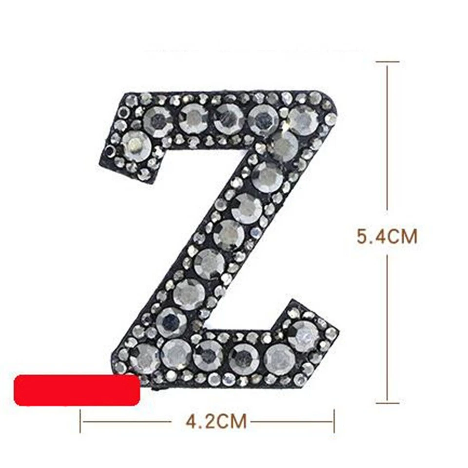 A-Z Rhinestone Alphabet Applique Iron On Letters Patch For DIY Clothing Badge - Image 4 of 4