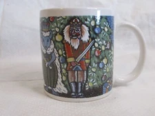 VTG CELESTIAL SEASONINGS tea cup coffee mug Nutcracker XMAS 1997 rocking horse