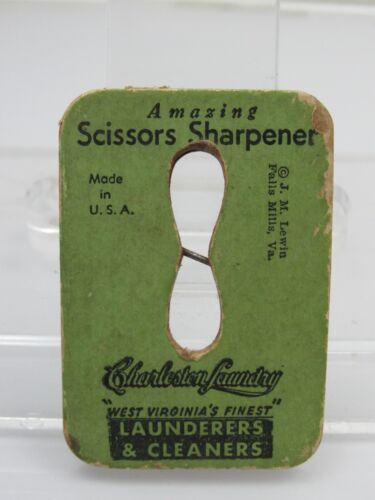 Vintage CHARLESTON LAUNDRY Advertising Scissors Sharpener West Virginia - Picture 2 of 4
