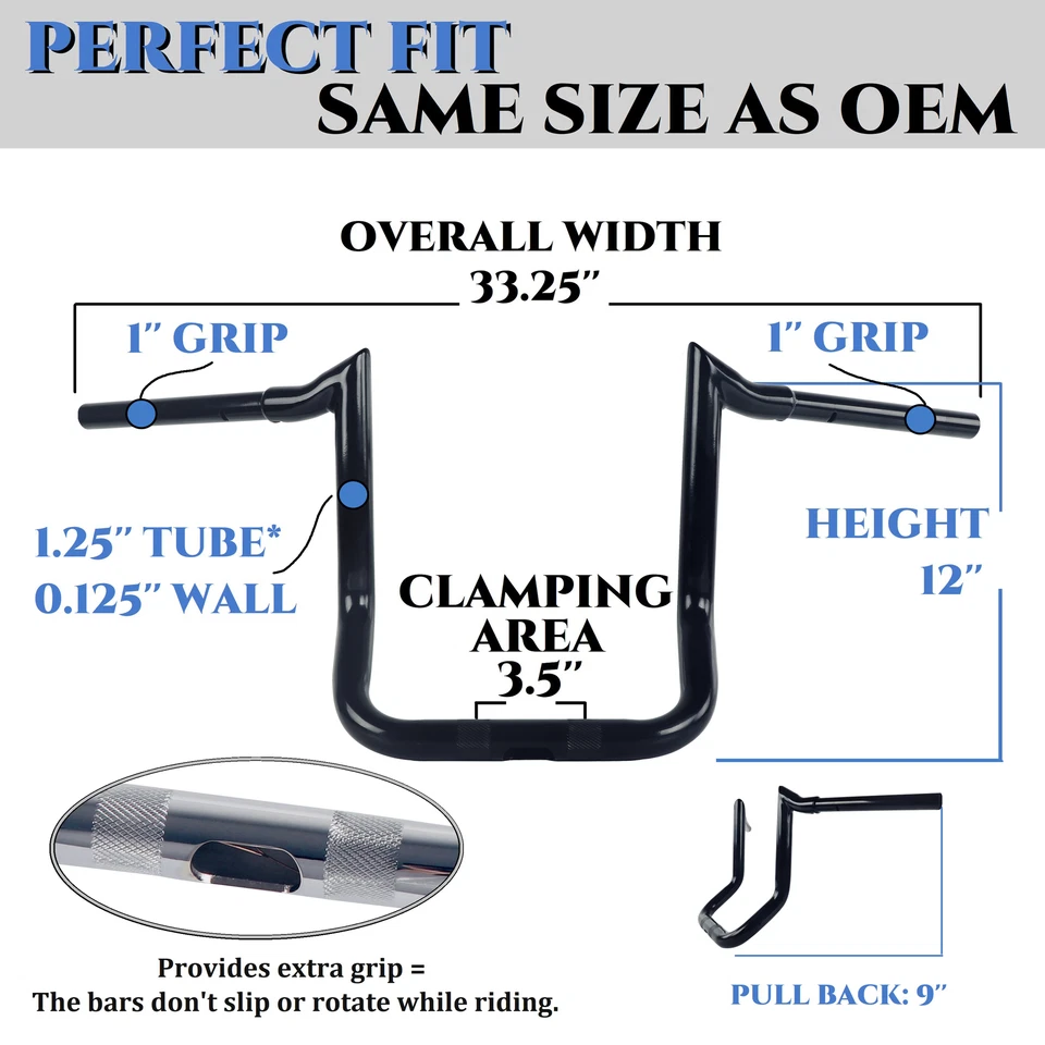 Manillar SHARKROAD 1-1/4 pulgadas para Kawasaki Vulcan Voyager 1700, trabajo pesado Foto 4 de 4