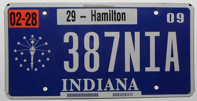 USA Nummernschild Indiana ''Hamilton'' County mit Grafik von 2009.