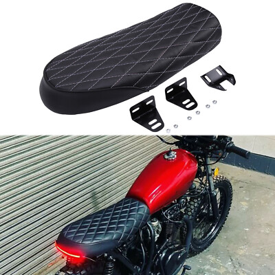 Motorcycle Cafe Racer Seat Flat Saddle For Honda CB360 CB400 CB450 CB650 CB750