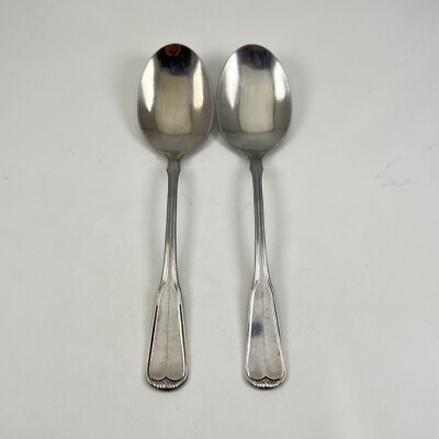 Oneida Stainless Oval Soup Spoons Ridgewood 6 7/8 Northland Flatware 2Pcs