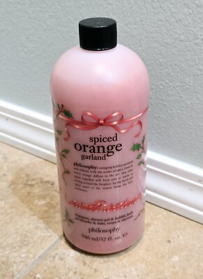 Philosophy Spiced Orange Garland 3 in 1 Shower Gel Shampoo Bubble Bath 32 fl oz