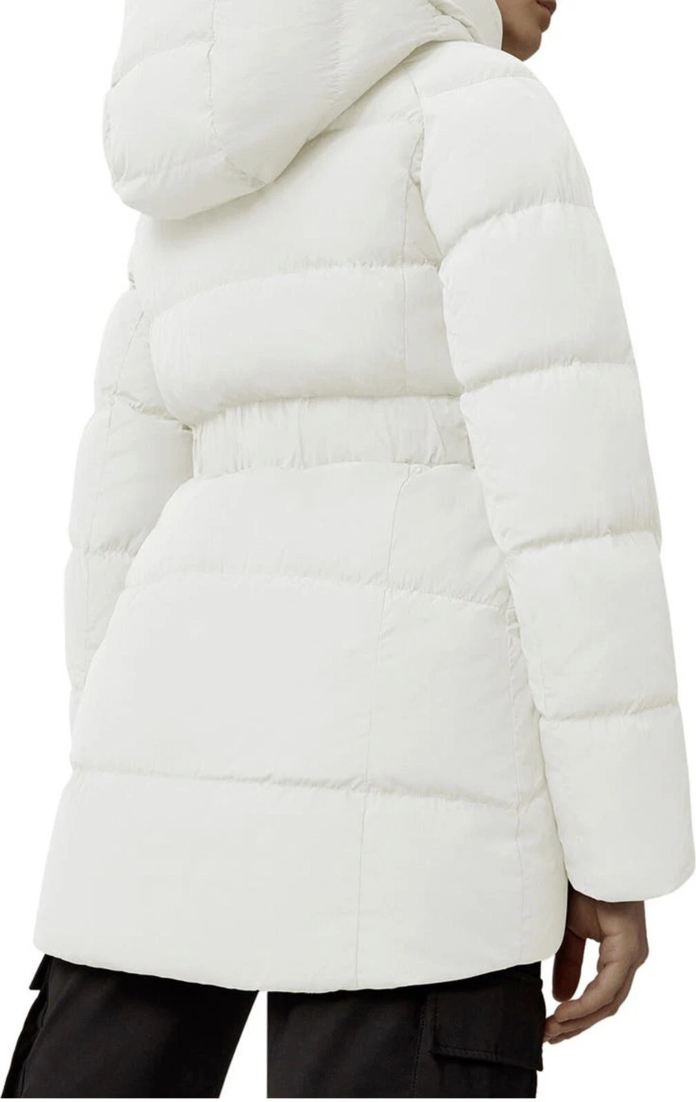 Cappotto imbottito con cintura Canada Goose Marlow bianco taglia large